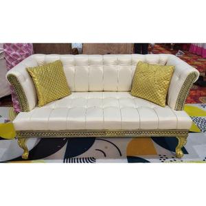 Luxury Hand Carved Royal <b>Sofa</b> <b>Antique</b> Gold Finish Tufted Upholstery Solid Wood Frame Classic Designer Living Room Couch - Product Image 2
