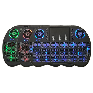 I8 Mini teclado de plástico Control remoto Flying <span class=keywords><strong>Mouse</strong></span> inalámbrico 2,4g Control táctil TV Set-Top Box Computadora Retroiluminación de siete colores - Product Image 1
