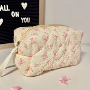 Bolsas de Maquillaje de Viaje Ecológicas con Estampado Floral, Bolsa de Coser Acolchada de Algodón Personalizada con Cierre, Bolsa de Dama de Honor Duradera para Mujer - Product Image 4