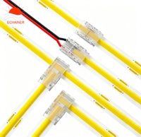 Connecteur rapide sans soudure en forme de L et en forme de T pour bande LED, 2 broches, 8 mm, 10 mm, clip pour ruban LED COB SMD, connexion d'angle