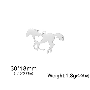 Thép Không Gỉ Rỗng Trái Tim Ngựa Quyến Rũ Mạ Vàng Ngựa Động Vật Mặt Dây Chuyền Đồ Trang Sức Phụ Kiện Cho Vòng Cổ Vòng Đeo Tay - Product Image 6