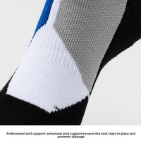 WRELS Chaussettes de sport professionnelles Elite, chaussettes de compression épaisses et rembourrées, antidérapantes, pour hommes, chaussettes de basket-ball, chaussettes d'entraînement de course à pied