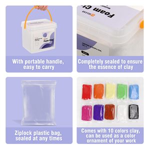 Confezione da 300g di <span class=keywords><strong>argilla</strong></span> espansa secca all'aria di base bianco grigio 3 colori per progetti fai da te - Product Image 5