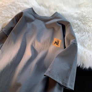 Camiseta de Verano para <span class=keywords><strong>Hombre</strong></span>, Estilo Chino, 100% Algodón, Cuello Redondo, Manga Corta, Estampado de Lunares, Sin Plancha, Logotipo Frontal, Corte Holgado, Tendencia Nacional - Product Image 3