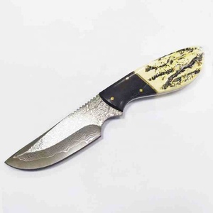 Coltello da caccia in acciaio damasco esterno a lama fissa con manico in corno di <span class=keywords><strong>cervo</strong></span> coltello da sopravvivenza portatile da campeggio - Product Image 3
