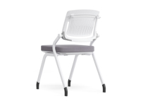 Chaise d'étudiant pour salle de classe intelligente, chaise pliante pour conférence et formation, chaise de visiteur blanche