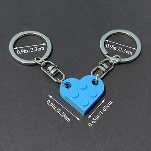 Ensemble de porte-clés en blocs de construction en forme de cœur, briques acryliques DIY pour les couples, breloques d'amour, cadeau de Noël pour petit <span class=keywords><strong>ami</strong></span>, petite amie - Product Image 2