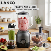 Mixeur de cuisine professionnel LANCO en acier inoxydable, 700W, 1,5L, puissant