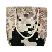 Sac fourre-tout en toile Fu Bao Panda, sac à bandoulière portable pour étudiant, sac à main pour le travail, les trajets quotidiens, décontracté, grand format, avec fermeture éclair, toutes saisons, loisirs, voyages