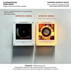 Album photo NFC personnalisé, lecteur de musique, aimant de réfrigérateur avec effet de lumière LED rotative, 9 disques NFC pour cadeau - Product Image 5