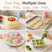 DIY Kuchen Dekoration Tool Cookie Cream Piping Doppel gebäck Silikon PTU Wieder verwendbarer Spritz beutel