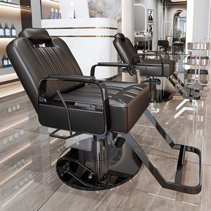 Sillas de barbero de alta calidad especialmente diseñadas para barberías con reposacabezas desmontables, base metálica estable, precio bajo al por mayor. - Product Image 5