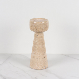 Portavelas de Travertino Beige, Decoración para el Hogar, Piedra Natural, Venta al Por Mayor - Product Image 4