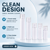 Ensemble de flacons pompe anti-déversement en PP, capacité 100 ml, avec fermeture sans air, options de logo et d'impression personnalisés pour crème visage