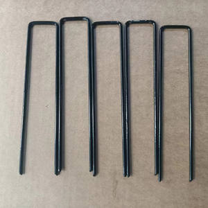 Agrafes de jardinage en métal de type U de 6 pouces, peintes, galvanisées, revêtues de vinyle vert, pour gazon et pelouse, qualité DIY - Product Image 3