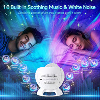 Projecteur d'étoiles Aurora avec haut-parleur Bluetooth, lumière de nuit à ondulations d'eau et lueur de lune pour une ambiance romantique dans la chambre