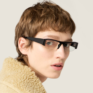 Finewell demi-montures petit Rectangle acétate <span class=keywords><strong>lunettes</strong></span> optiques mode Logo personnalisé <span class=keywords><strong>lunettes</strong></span> bloquant la lumière bleue femmes hommes - Product Image 4