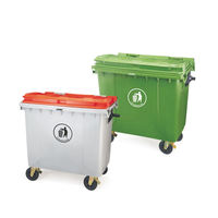 Poubelles Extérieures de Grande Taille 240L/360L/660L/1100L, Recyclage, Grande Corbeille à Déchets, Bac à Ordures, Conteneur à Déchets