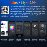 Digitale zonsopgang nachtkastlamp met app-bediening, LED-nachtlamp, draadloze oplader en wekker