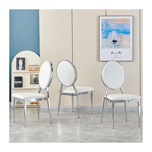 Sıcak satış ucuz altın istiflenebilir tasarım Pu deri yuvarlak geri demir otel sandalye ziyafet olay düğün sandalyeleri - Product Image 4