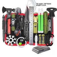 Kit de survie en plein air, boîte à outils, coffret de trésor, ensemble pour l'aventure, les voyages, la voiture, la survie en cas de panne, en fibre acrylique noire, duvet d'oie, marque PTGE