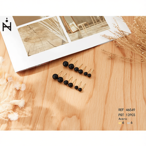 Orecchini a perno Angelina con perle finte in acciaio inossidabile, set da 12 pezzi, gioielli unisex alla moda, regalo di tendenza - Product Image 2