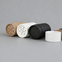 Emballage de poudre en tube cylindrique rond en papier kraft avec tamis, logo personnalisé biodégradable, pour épices, sel