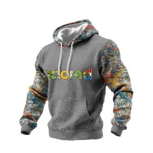 Sweat-shirt à capuche pour homme en coton, motif feuille d'érable brodé, respirant, tricoté, 2025 - Product Image 3