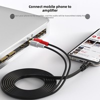 Câble audio 2RCA, câble AV, 3,5 mm, double RCA mâle-mâle, conducteur en cuivre, 1,5-50 m, câble pour ordinateur, téléphone portable, haut-parleur