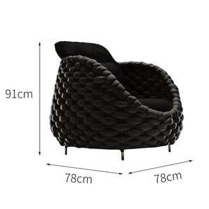 Canapé en corde tissée artisanale bon marché d'usine avec cadre en aluminium incurvé mobilier d'extérieur sectionnel <span class=keywords><strong>petit</strong></span> <span class=keywords><strong>jardin</strong></span> hôtel patio balcon - Product Image 5