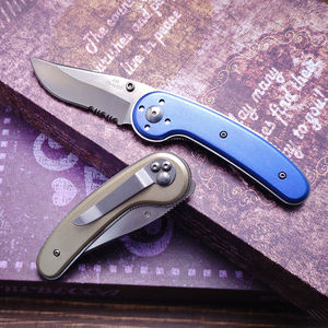 سكين قابل للطي يمكنك تخصيصه بنفسك بشفرة من الفولاذ عالي الكربون، هدية الهالوين لمحبي الأنشطة الخارجية، مقبض من الألومنيوم، معدات تخييم ونجاة - Product Image 2