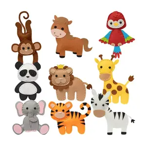 Custom Bulk Felt Animals DIY Arts Craft Kits Sewing Skill Learning Kids Educational Activity Toys Set With Bag For Children