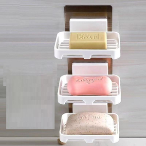 Factory Direct High Quality Wall Mounted Plastic <b>Soap</b> Tray Non Perforated Bathroom Storage Rack Creative <b>Soap</b> Dish <b>Holder</b> - Product Image 3