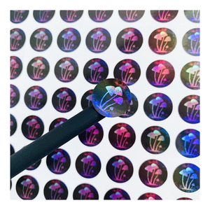Impresión personalizada de vinilo troquelado impermeable Arco Iris efecto etiqueta holograma calcomanías transparente holográfica beso corte pegatinas hojas - Product Image 3