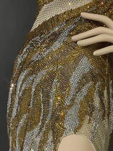 <span class=keywords><strong>QUEENS</strong></span> GOWN Costume Robe Or Sexy Fente Robe Avec Chapeau Fashion Show Stage Dress - Product Image 6