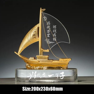 Modelo de cristal personalizado nuevo diseño velero de cristal/modelo de barco para boda y regalo de negocios - Product Image 4
