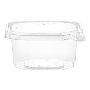 Garantía de calidad 12oz Reciclable Tamper Evident Square Tub Cerradura de seguridad patentada Contenedores de delicatessen para uso industrial de alimentos y ensaladas - Product Image 1