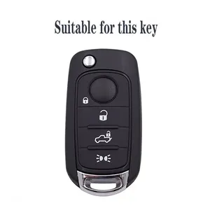Housse de protection en silicone pour clé <span class=keywords><strong>Fiat</strong></span> Cronos Egea 500X Toro <span class=keywords><strong>Tipo</strong></span>, <span class=keywords><strong>Dodge</strong></span> <span class=keywords><strong>Neon</strong></span>, porte-clés sans clé - Product Image 2