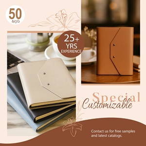 Libreta de anillas de piel sintética A5 de tapa blanda con bajo MOQ, bolso de mano plegable para <span class=keywords><strong>mujer</strong></span>, venta al por mayor, logotipo personalizado, para reuniones de negocios - Product Image 2