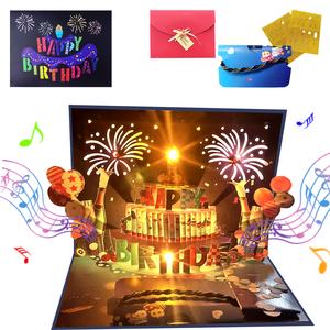 Tarjetas <span class=keywords><strong>de</strong></span> felicitación <span class=keywords><strong>de</strong></span> <span class=keywords><strong>feliz</strong></span> <span class=keywords><strong>cumpleaños</strong></span>, fuegos artificiales, pastel emergente que se puede soplar con luz y música, tarjeta <span class=keywords><strong>de</strong></span> nota en blanco y caja <span class=keywords><strong>de</strong></span> regalo - Product Image 4