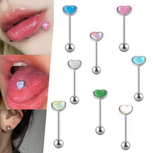 316L Paslanmaz Çelik <span class=keywords><strong>Aurora</strong></span> Kristal Kedi Gözü Taşlı Düğün Nişan Vücut Piercing Dudak Halkası Dil Halkası Küpe - Product Image 1