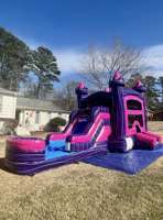 Combo videur gonflable remplaçable Purple Palace commercial château sautant en PVC Moonwalk humide/sec avec pour enfants adultes