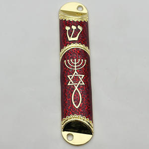 Custodia ebraica Mezuzah Messianic Seal 3 colori-4.1 pollici con pergamena inclusa - Product Image 3