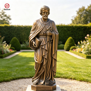 Estatua de San Bernardo de Clairvaux de Bronce de Gran Tamaño con Relicario y Figura de la Virgen, Escultura Religiosa para Decoración de Jardín de Iglesia - Product Image 6