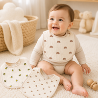 100% bavoirs en coton biologique Bandana bave pour bébés tout-petits réglables 6 couches absorbants lavables bavoirs en mousseline douce personnalisés