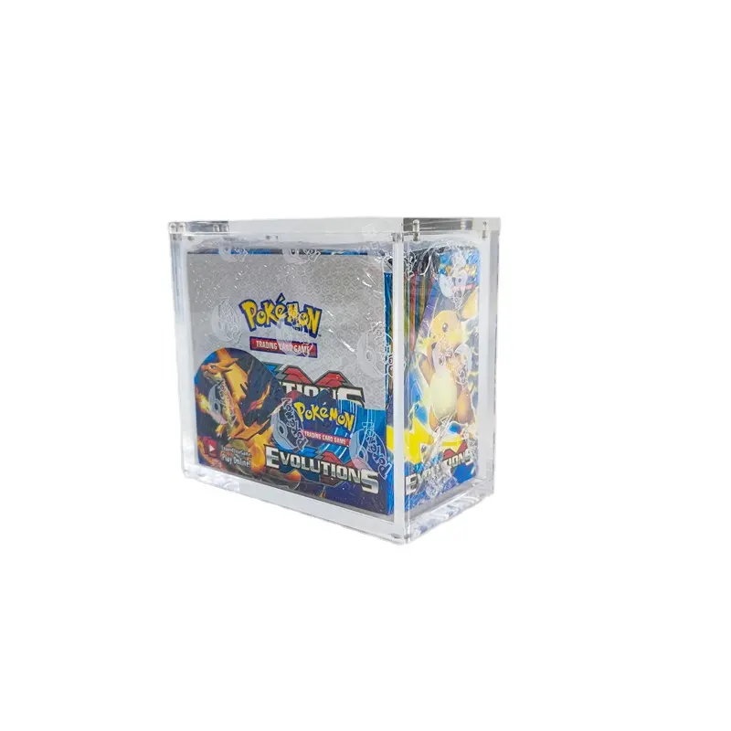 Clear Acrylic Booster Box Display with Magnetic Lid Custom Acrylic Display Case For Booster Box