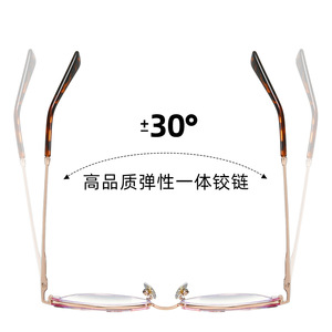 Monture de lunettes ronde pleine monture 87324 avec protection anti-lumière bleue, unisexe, monture en métal TR90 pour usage quotidien - Product Image 3