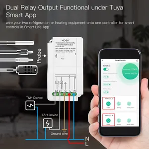 Умный модуль переключателя температуры и влажности с Wi-Fi, дистанционное управление через приложение Tuya, выключатель «сделай сам», модуль выключателя, работает с умными динамиками