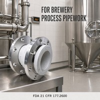 Raccord flexible à bride en caoutchouc de qualité alimentaire, soufflet d'expansion DN80 PN16 en acier inoxydable 304 pour ligne de brasserie