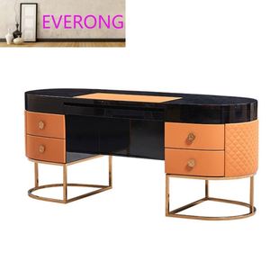 Ensemble de mobilier de bureau exécutif européen en cuir pour poste de travail, équipement de bureau, table de bureau à domicile - Product Image 4